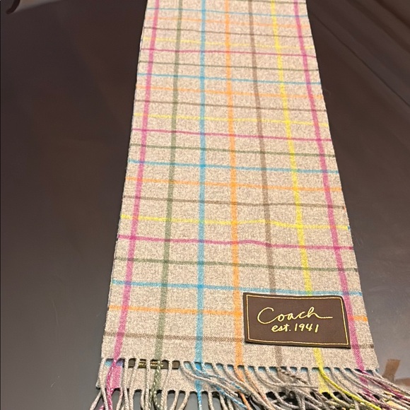 Coach Multicolor Plaid Scarf - Picture 4 of 7
